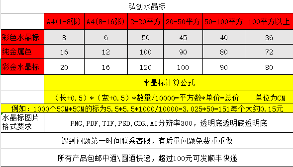弘创水晶标价格表